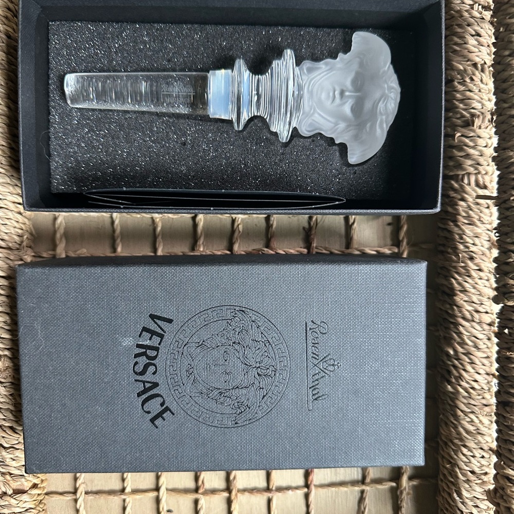 Versace Clear Glass Bottle Stopper